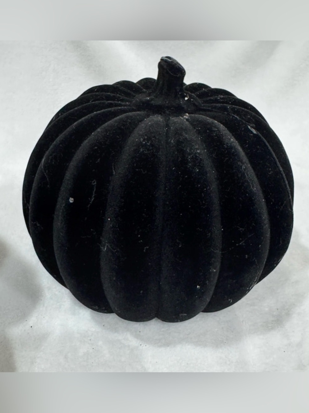 Black Velvet Skull and Pumpkin Decorative Accent Set - Home Accents Decor - Picture 3 of 8